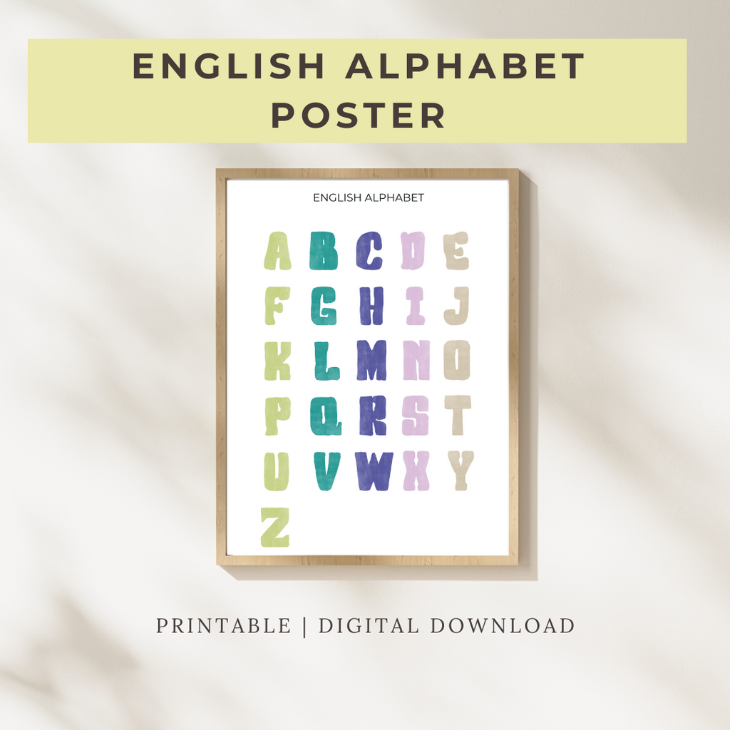 ABC Alphabet Poster Printable Set - DIGITAL DOWNLOAD