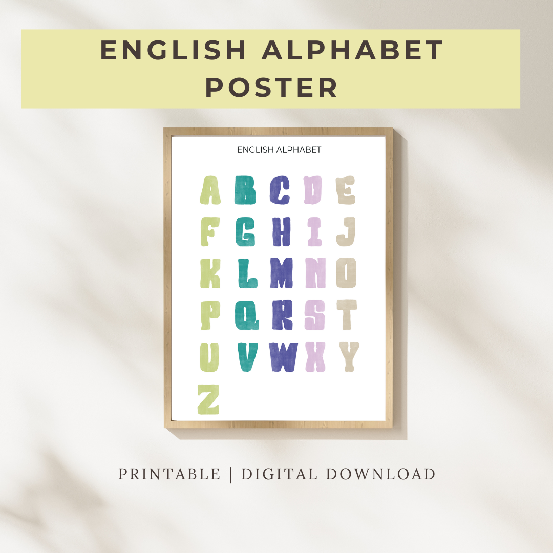 ABC Alphabet Poster Printable Set - DIGITAL DOWNLOAD